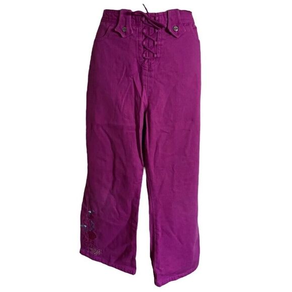 Bratz Vintage Y2K Purple Denim Embroidered Jeans Youth XL/Womens S Rare - Picture 2 of 12